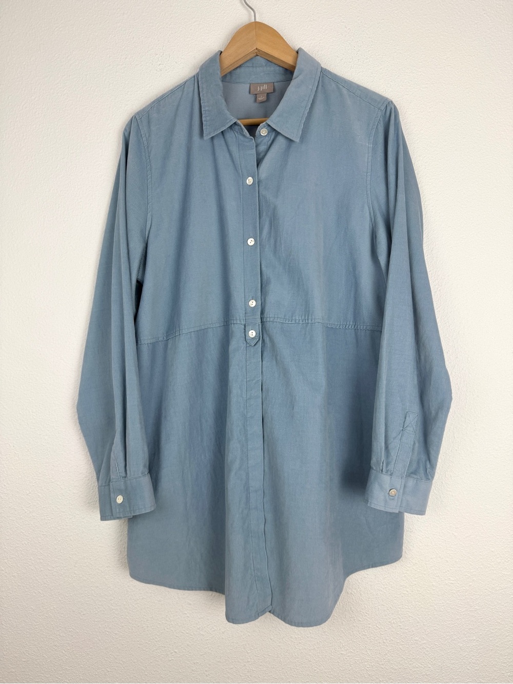 J. Jill Corduroy Button Front Tunic Shirt Top Large